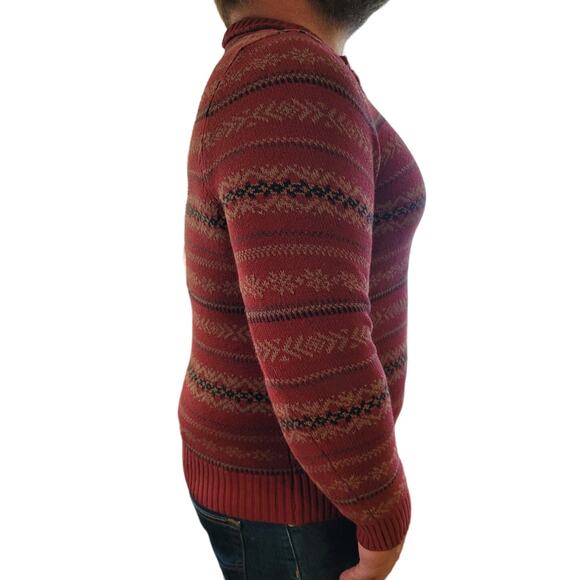 Croft & Barrow Fair Isle Grandpa Sweater Sz Medium Heritage Old Money Holiday - Picture 5 of 10